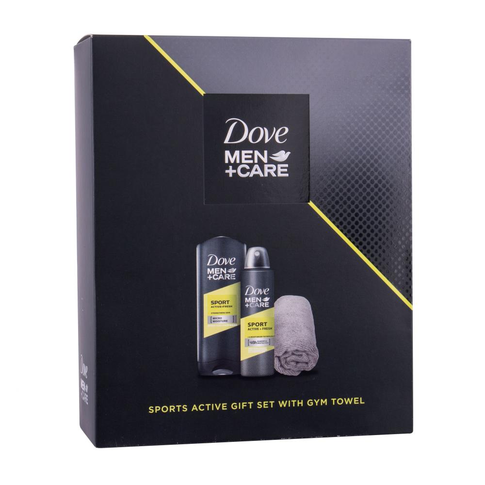 Dove Men + Care Sport Подаръчен комплект душ гел 250 ml + антиперспирант 150 ml + кърпа 1 бр увредена кутия