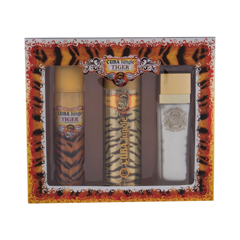 Cuba Jungle Tiger Подаръчен комплект EDP 100 ml + дезодорант 200 ml + лосион за тяло 130 ml