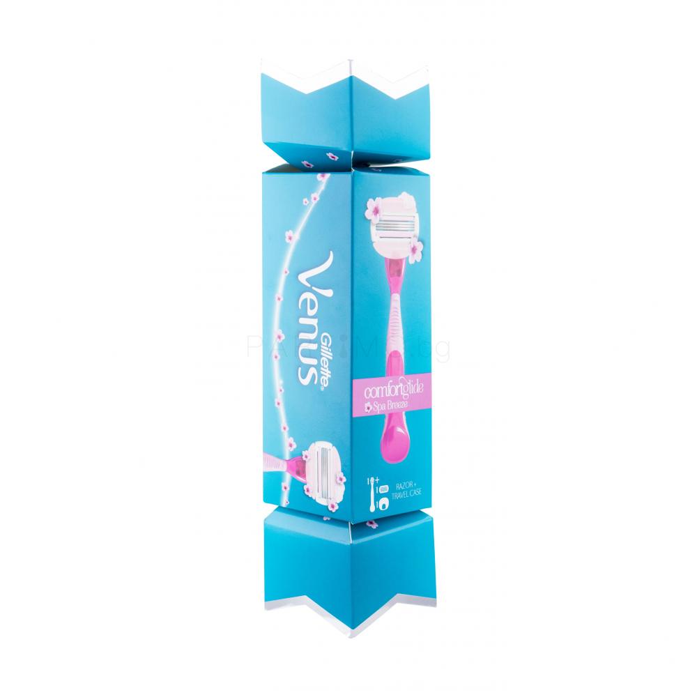 Gillette Venus ComfortGlide Spa Breeze Подаръчен комплект самобръсначка с една глава 1 бр + несесер за пътуване 1 бр