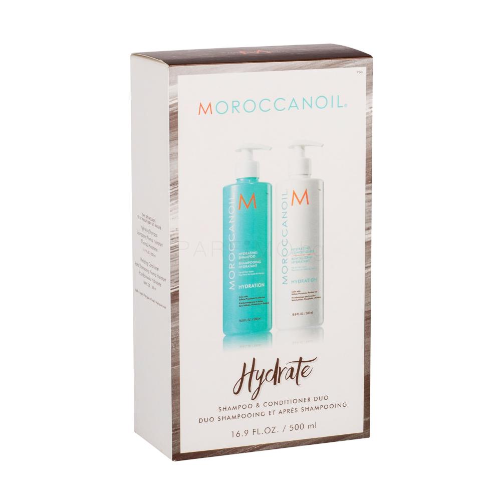 Moroccanoil Hydration Подаръчен комплект шампоан 500 ml + кондиционер 500 ml увредена кутия