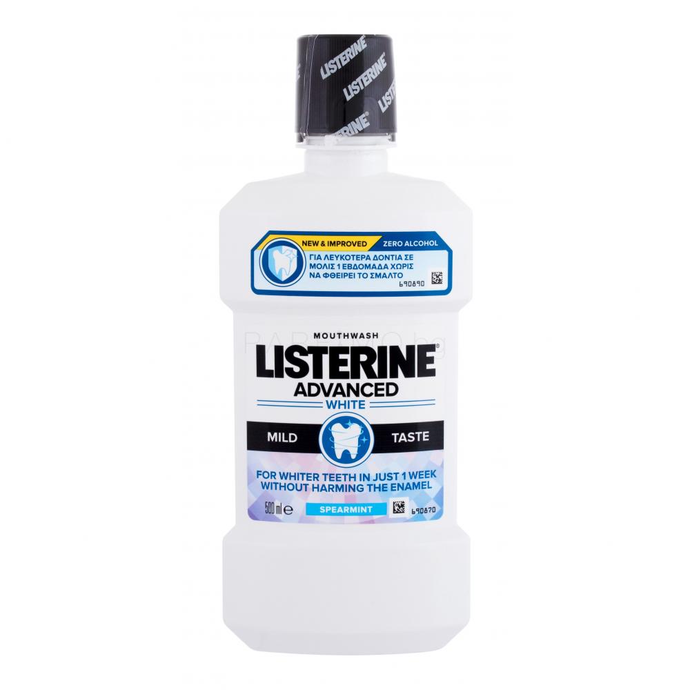Listerine Advanced White Mild Taste Mouthwash Вода за уста 500 ml