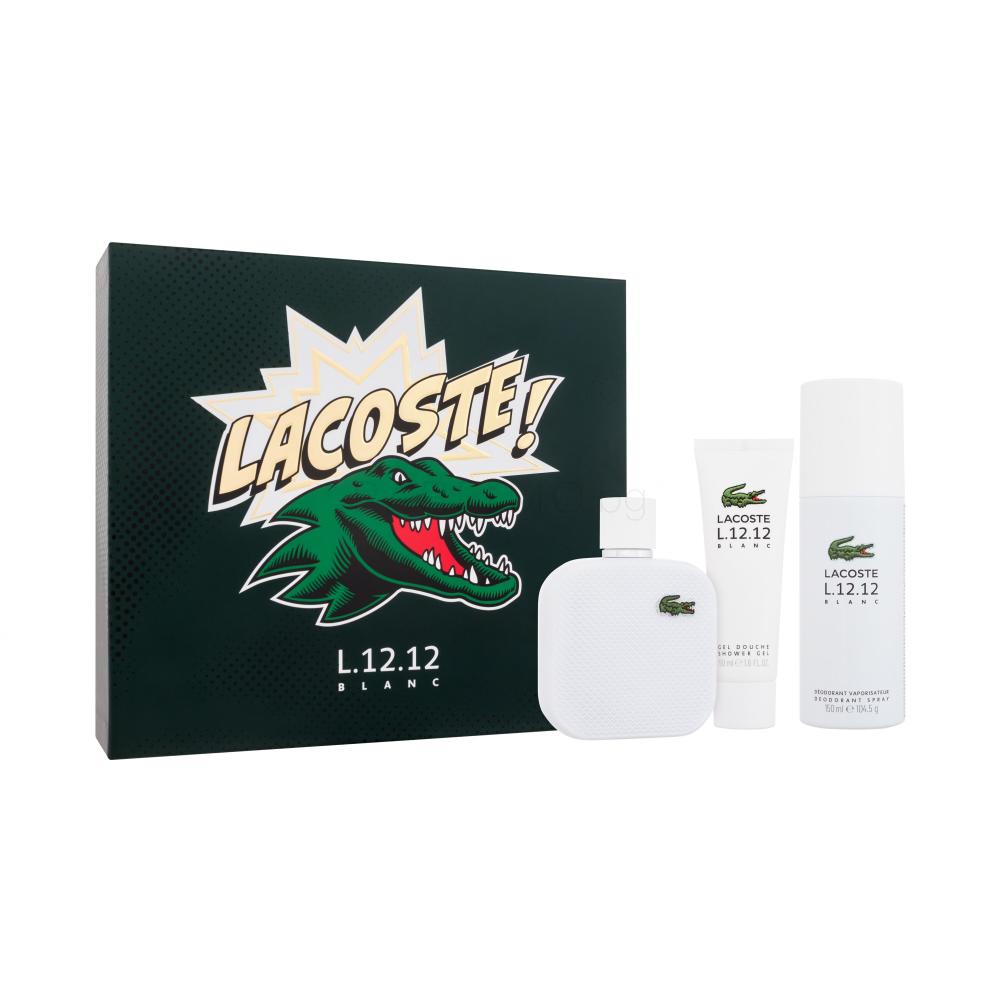 Lacoste L.12.12 Blanc Подаръчен комплект EDT 100 ml + душ гел 50 ml + дезодорант 150 ml