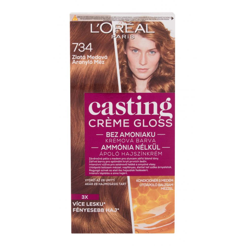 L'Oréal Paris Casting Creme Gloss Боя за коса за жени 48 ml Нюанс 734 Golden Honey