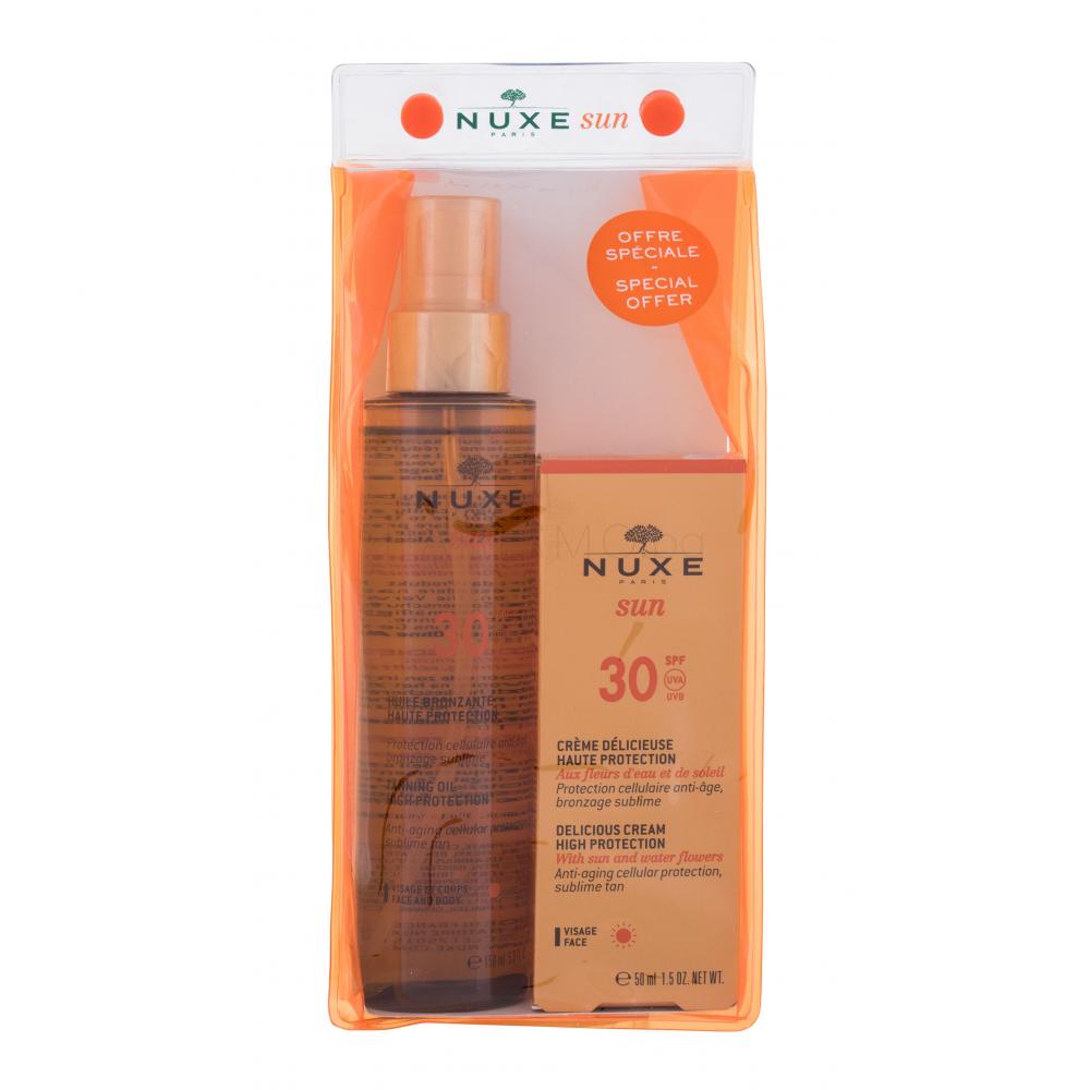 NUXE Sun Подаръчен комплект слънцезащитно масло за тяло и лице Sun