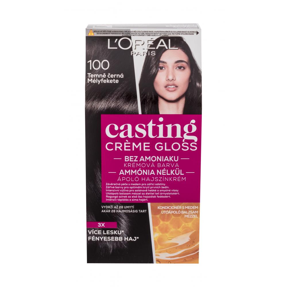 L'Oréal Paris Casting Creme Gloss Боя за коса за жени 48 ml Нюанс 100 Dark Black
