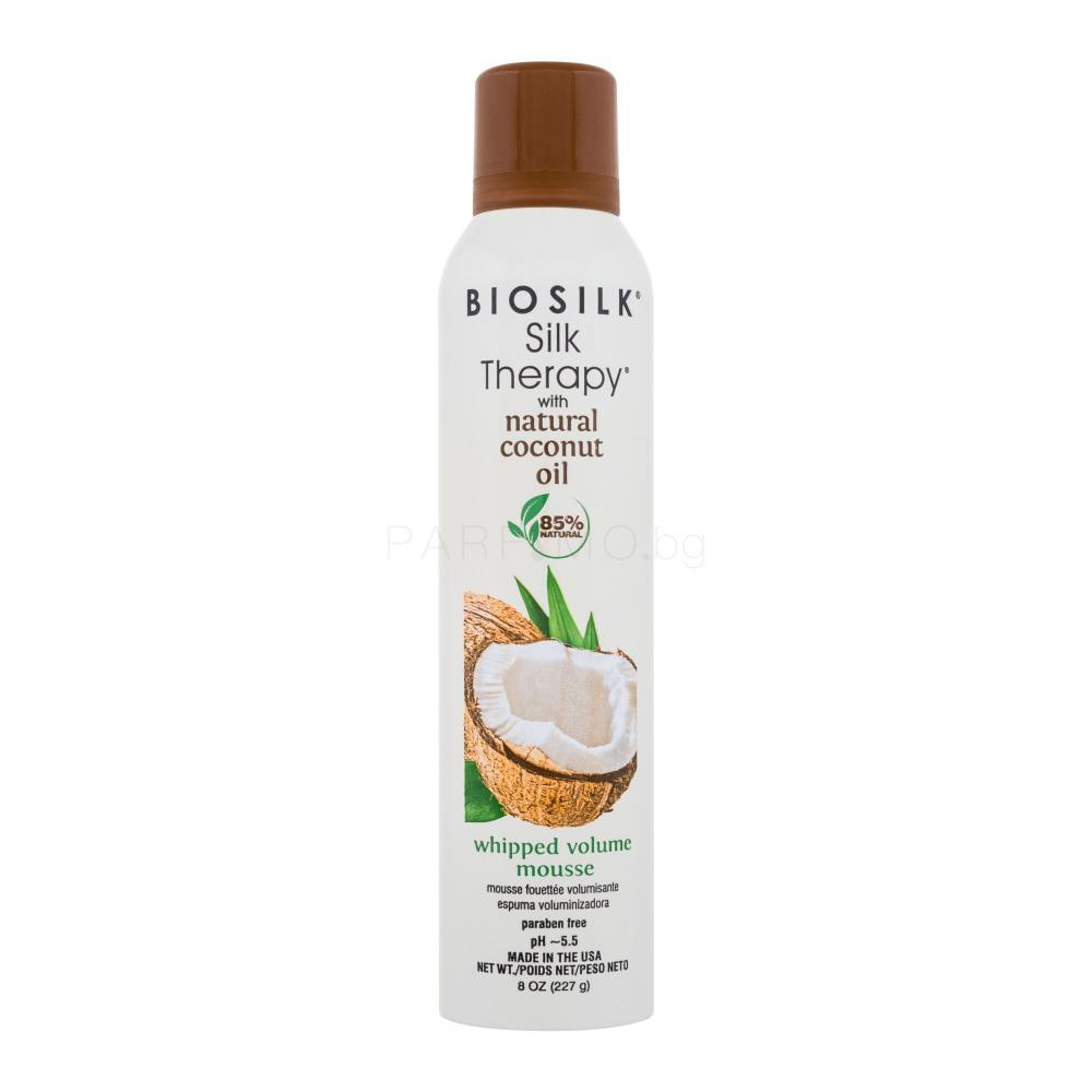 Farouk Systems Biosilk Silk Therapy Organic Coconut Oil Whipped Volume Mousse Втвърдител за коса за жени 227 g