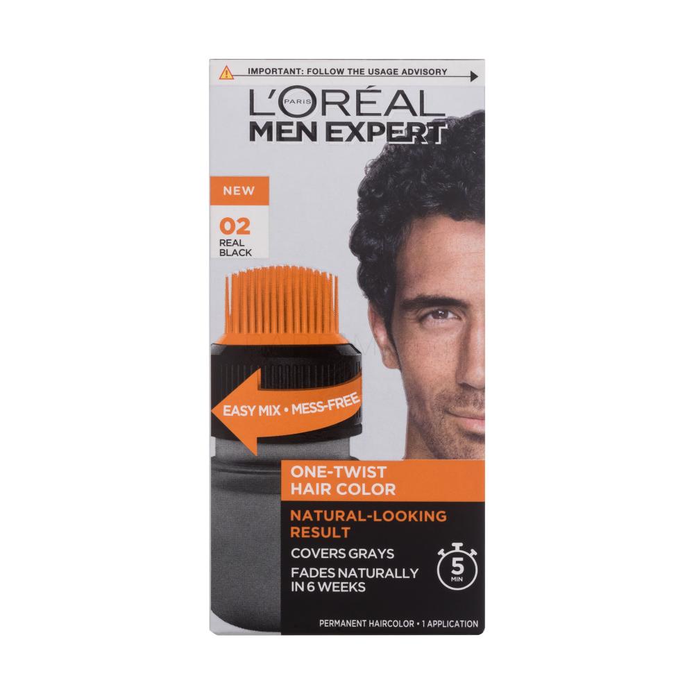 L'Oréal Paris Men Expert One-Twist Hair Color Боя за коса за мъже 50 ml Нюанс 02 Real Black
