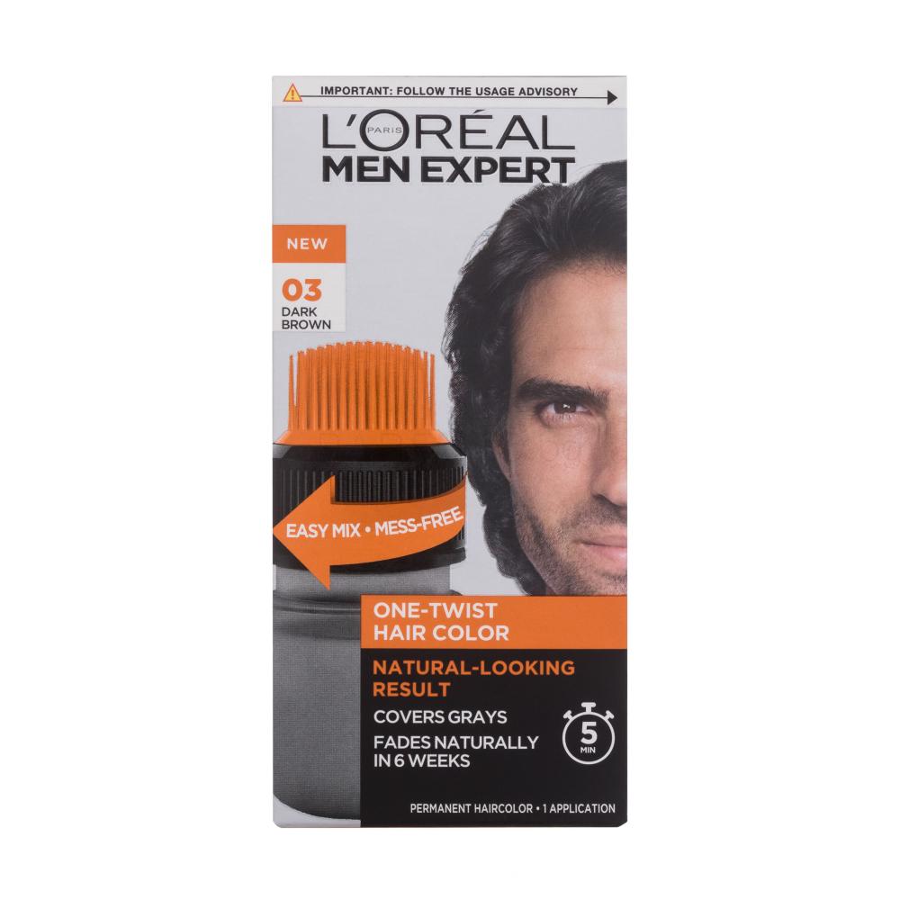 L'Oréal Paris Men Expert One-Twist Hair Color Боя за коса за мъже 50 ml Нюанс 03 Dark Brown