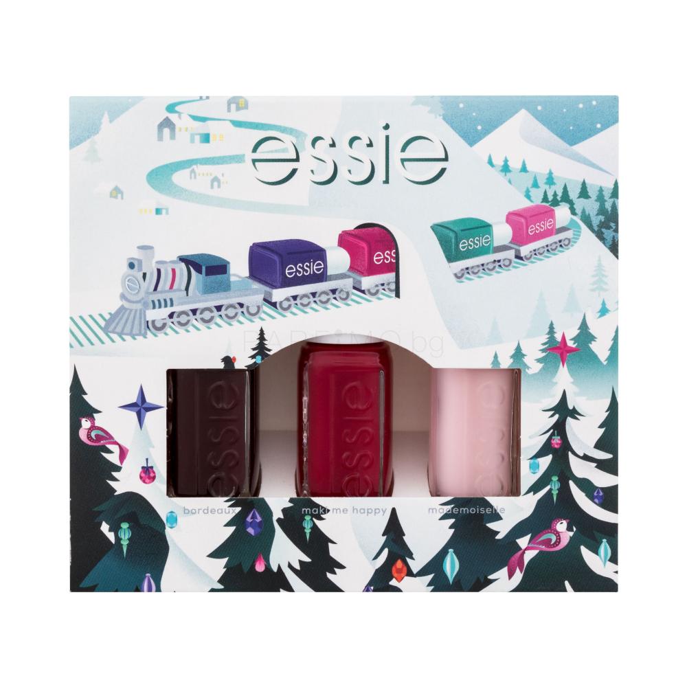 Essie Nail Lacquer Christmas Mini Trio Pack Подаръчен комплект лак за нокти 15 ml + лак за нокти 15 ml + лак за нокти 15 ml