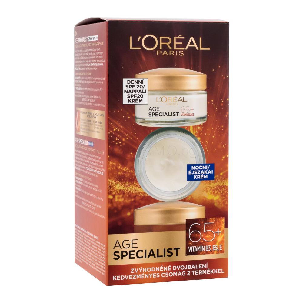 L'Oréal Paris Age Specialist 65+ Подаръчен комплект дневен крем за лице Age Specialist 65 SPF20 50 ml + нощен крем за лице Age Specialist 65 50 ml