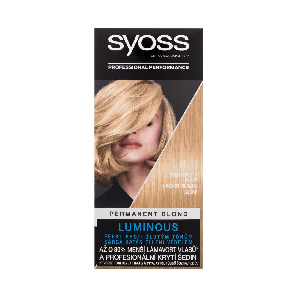 Syoss Permanent Coloration Permanent Blond Боя за коса за жени 50 ml Нюанс 8-11 Very Light Blond