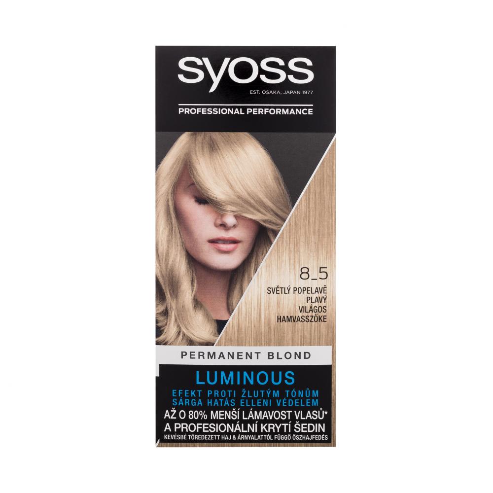 Syoss Permanent Coloration Permanent Blond Боя за коса за жени 50 ml Нюанс 8-5 Light Ashy Blond