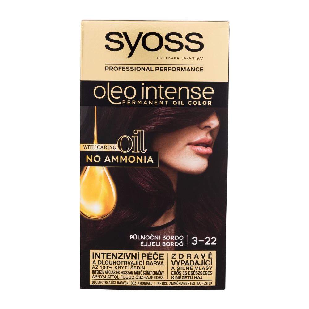 Syoss Oleo Intense Permanent Oil Color Боя за коса за жени 50 ml Нюанс 3-22 Midnight Bordeaux