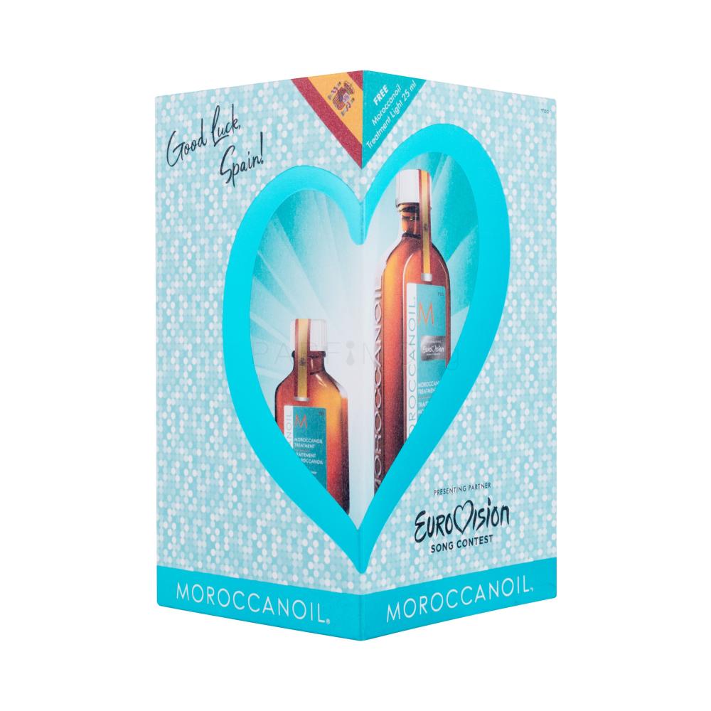 Moroccanoil Treatment Eurovision 2022 Подаръчен комплект масло за коса Treatment Light Oil 100 ml + масло за коса Treatment Light Oil 25 ml увредена кутия