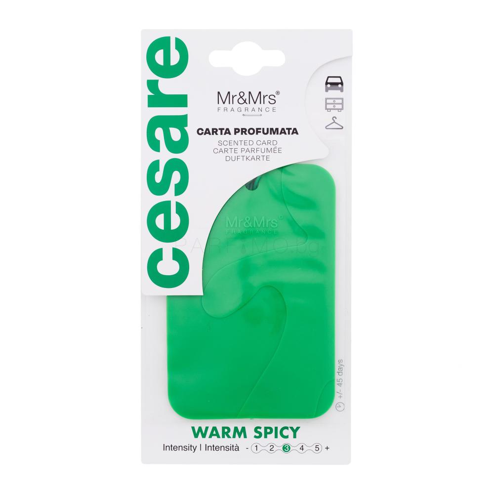 Mr&Mrs Fragrance Cesare Scented Card Warm Spicy Ароматизатор за автомобил 1 бр
