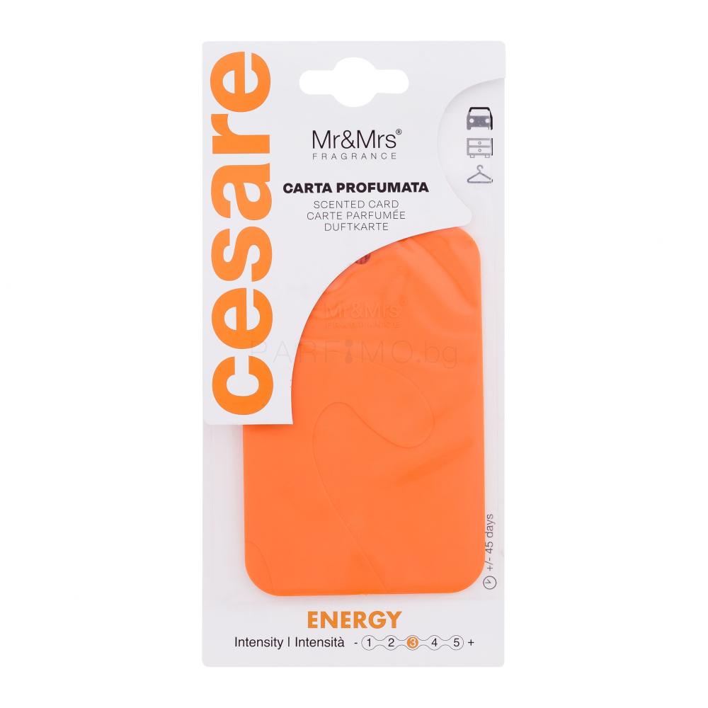 Mr&Mrs Fragrance Cesare Scented Card Energy Ароматизатор за автомобил 1 бр