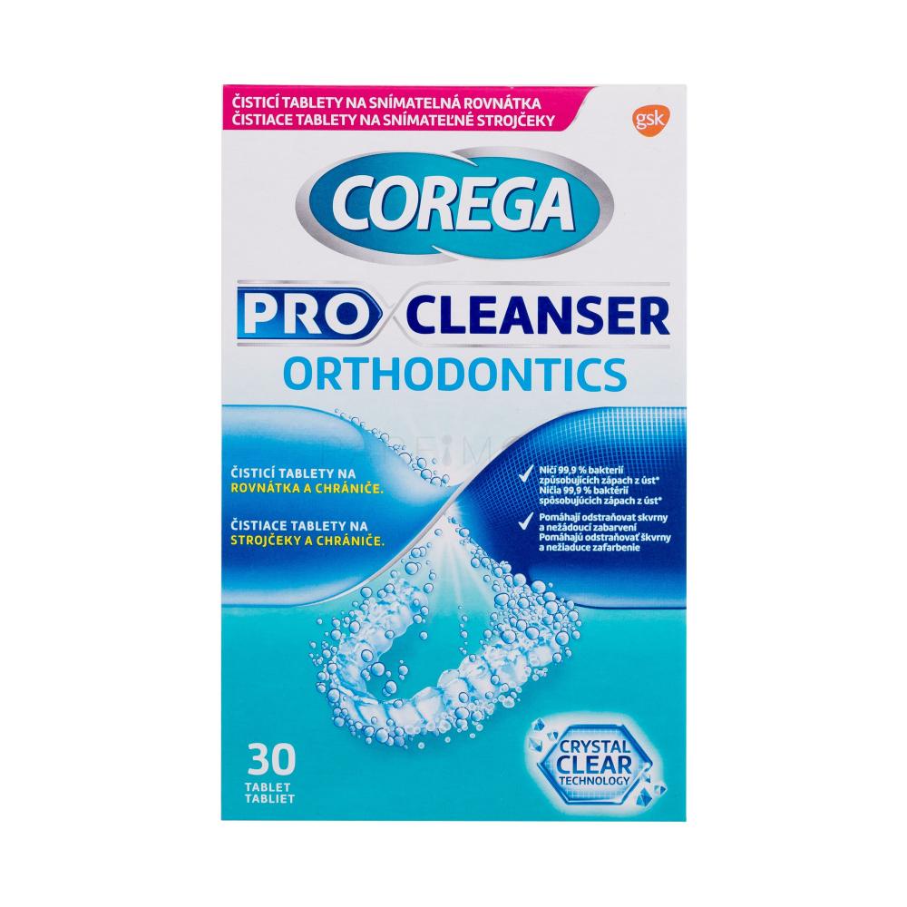 Corega Pro Cleanser Orthodontic Tabs Почистващи таблетки и разтвори Комплект увредена кутия