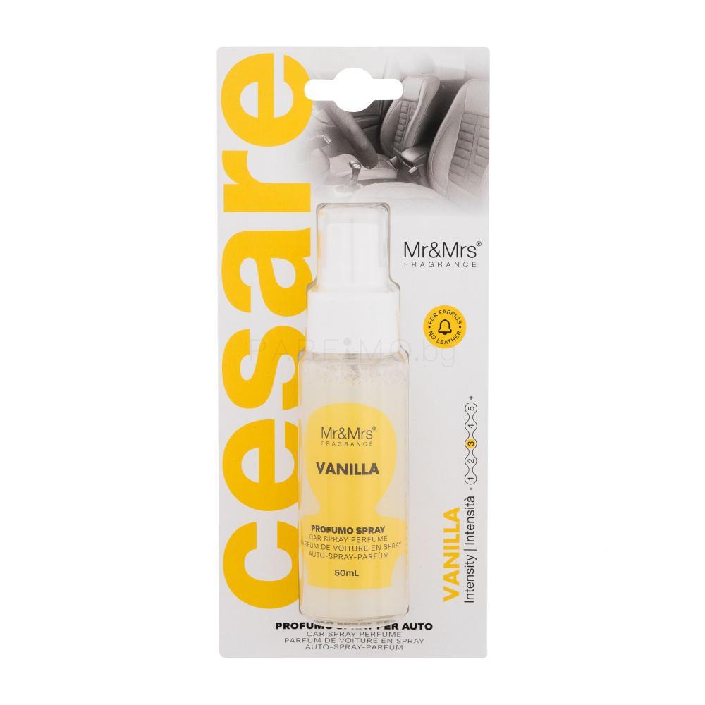 Mr&Mrs Fragrance Cesare Car Spray Perfume Vanilla Ароматизатор за автомобил 50 ml