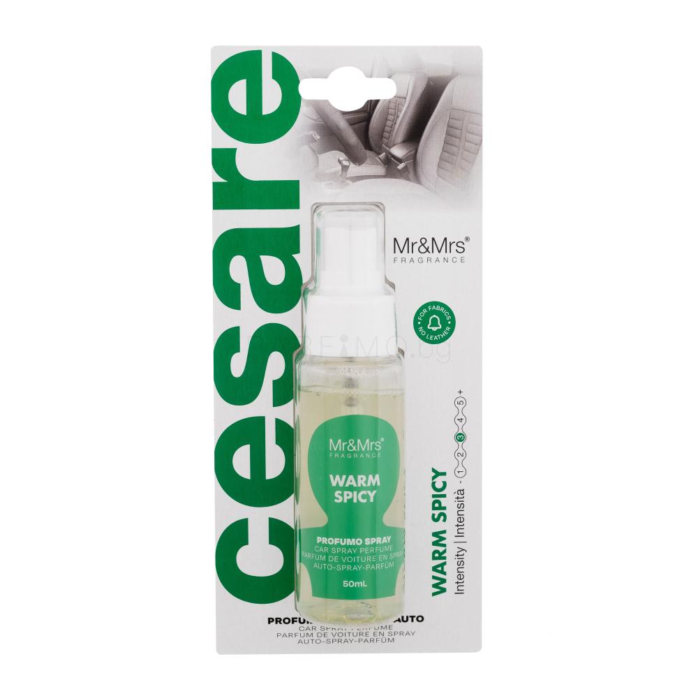 Mr&Mrs Fragrance Cesare Car Spray Perfume Warm Spicy Ароматизатор за автомобил 50 ml