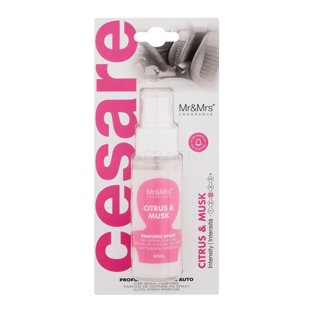 Mr&Mrs Fragrance Cesare Car Spray Perfume Citrus & Musk Ароматизатор за автомобил 50 ml