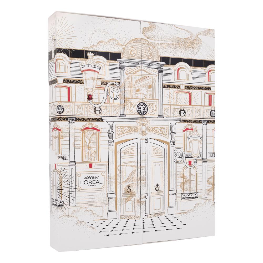 L'Oréal Paris Maison Advent Calendar 2024 Подаръчен комплект маска за лице 2 бр + серум за лице 1 бр + маска за очи 1 бр + спирала за мигли 2 бр + червило 2 бр + молив за устни 1 бр + молив за очи 1 бр + BB крем 1 бр + фон дьо тен 1 бр увредена кутия