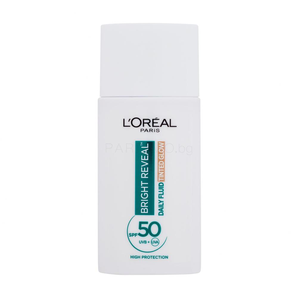 L'Oréal Paris Bright Reveal Daily Fluid Tinted Glow SPF50+ Дневен крем за лице 50 ml