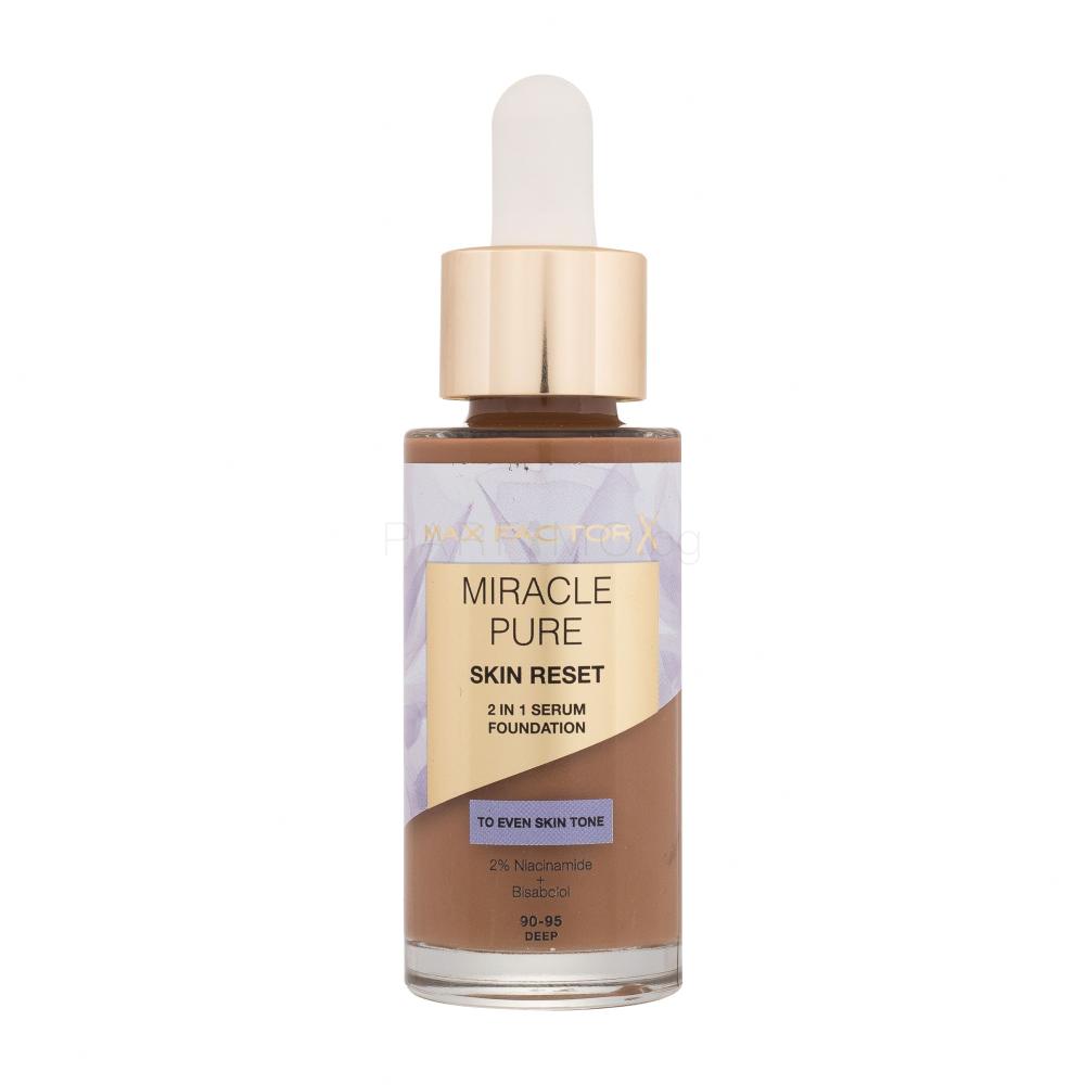 Max Factor Miracle Pure Skin Reset 2in1 Serum Foundation Фон дьо тен за жени 30 ml Нюанс 90-95 Deep