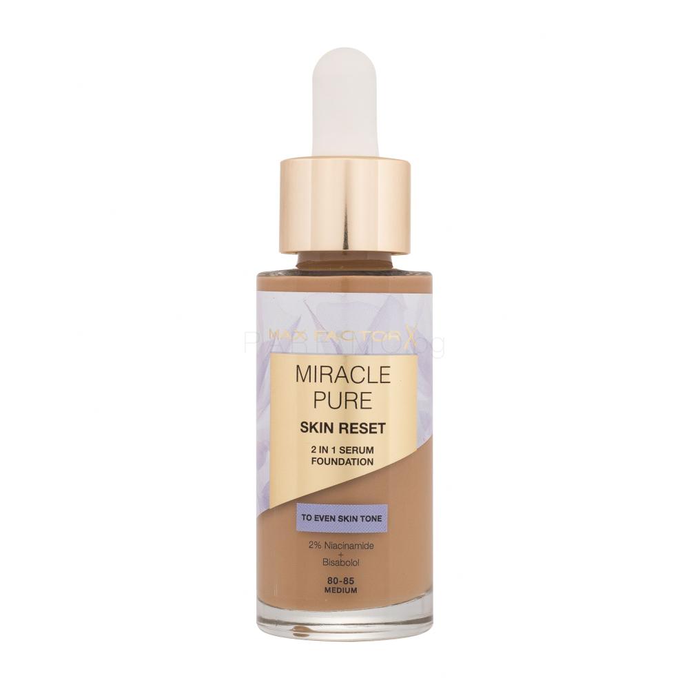 Max Factor Miracle Pure Skin Reset 2in1 Serum Foundation Фон дьо тен за жени 30 ml Нюанс 80-85 Medium