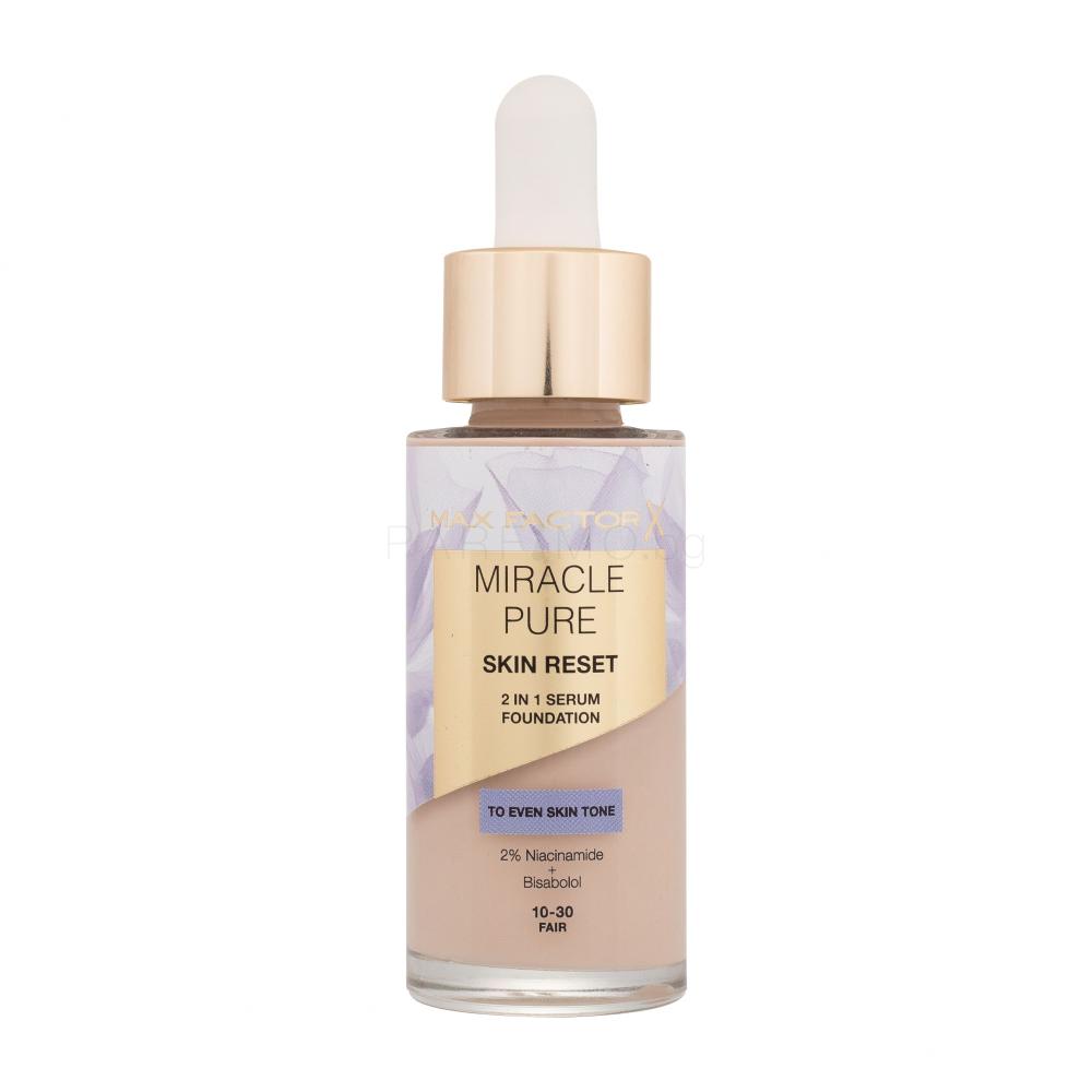 Max Factor Miracle Pure Skin Reset 2in1 Serum Foundation Фон дьо тен за жени 30 ml Нюанс 10-30 Fair