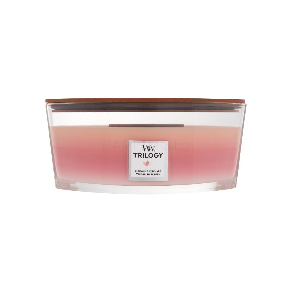 WoodWick Trilogy Blooming Orchard Ароматна свещ 453,6 g