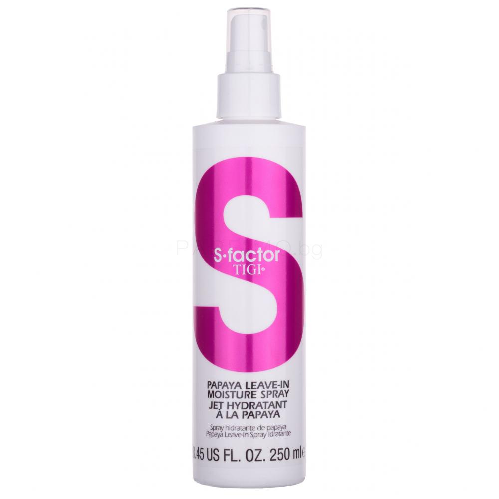 Tigi S Factor Papaya Leave-In Moisture Spray За блясък на косата за жени 250 ml