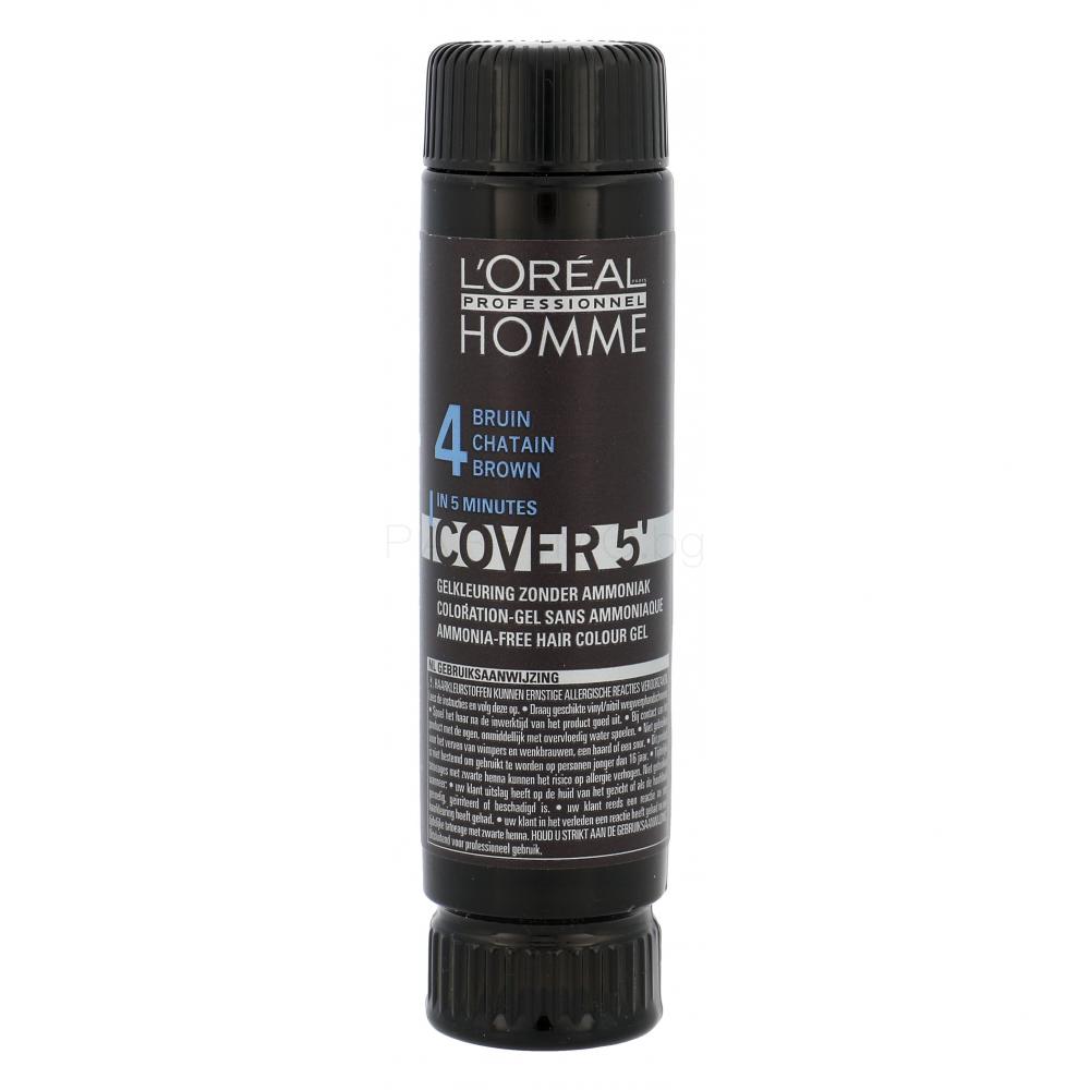 L'Oréal Professionnel Homme Cover 5´ Боя за коса за мъже 3x50 ml Нюанс 4 Medium Brown