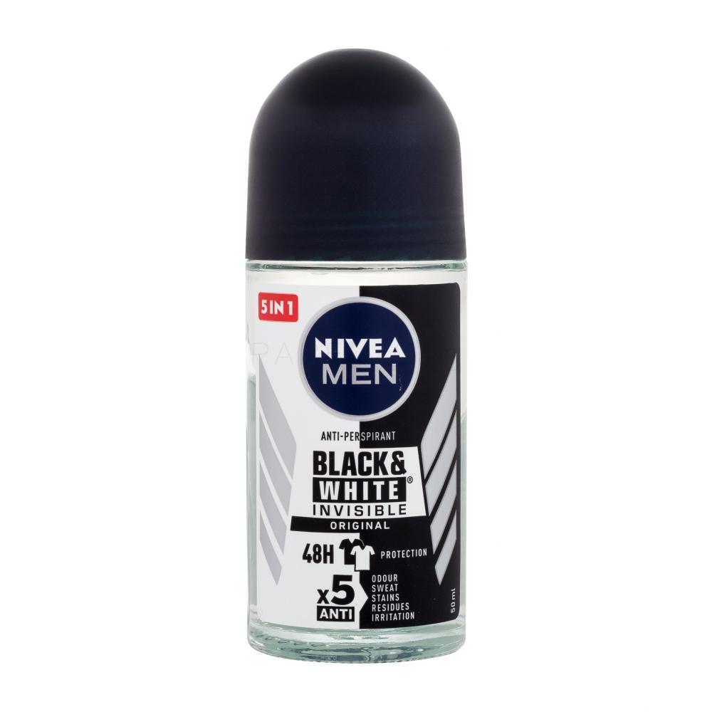 Nivea Men Invisible For Black & White Original Deo Roll-On 48H Антиперспирант за мъже 50 ml