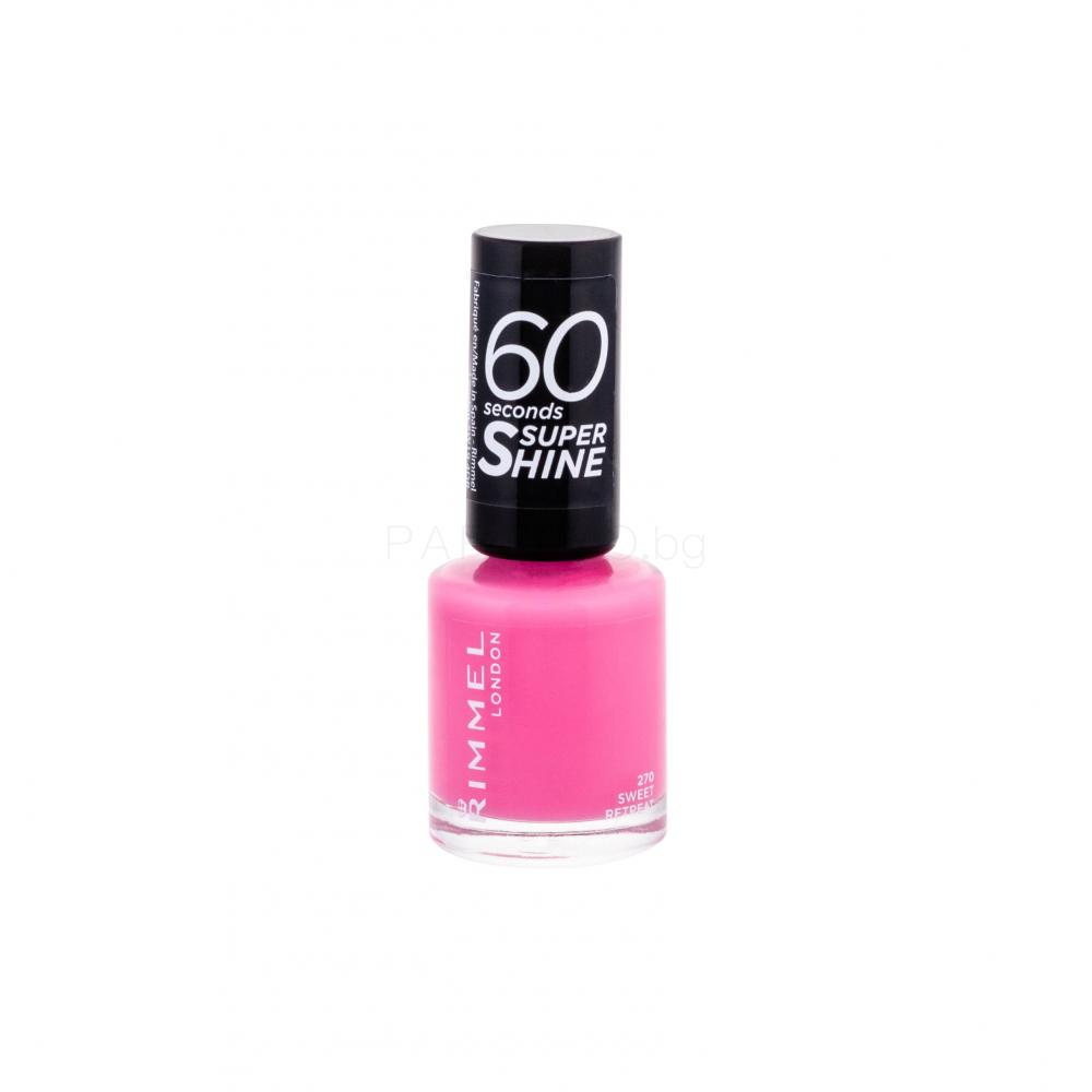 Rimmel London 60 Seconds Super Shine Лак за нокти за жени 8 ml Нюанс 270 Sweet Retreat
