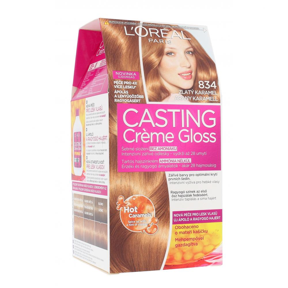 L'Oréal Paris Casting Creme Gloss Боя за коса за жени 48 ml Нюанс 834 Hot Caramel