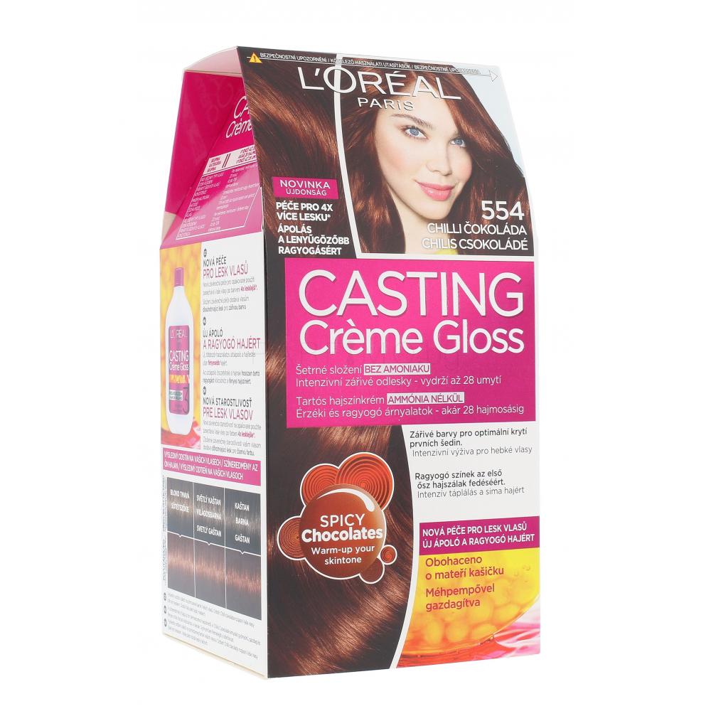 L'Oréal Paris Casting Creme Gloss Боя за коса за жени 48 ml Нюанс 554 Chilli Chocolate
