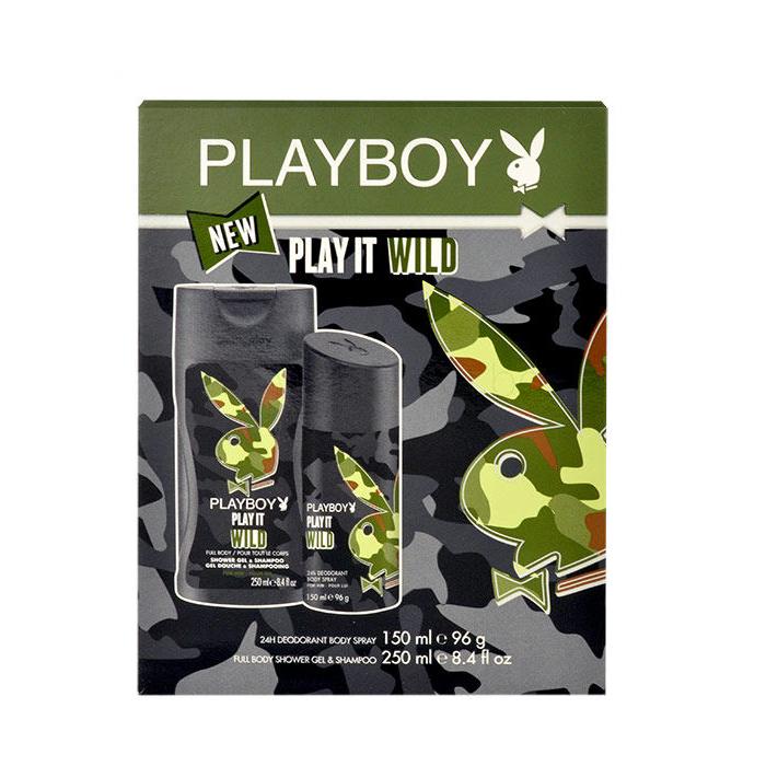 Playboy Play It Wild Подаръчен комплект дезодорант150 ml + душ гел 250 ml увредена кутия