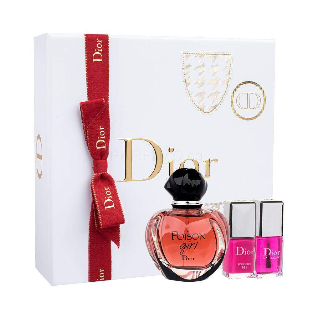 Dior Poison Girl Подаръчен комплект EDP 50 ml + лак за нокти Vernis Haute Couleur Bonheur 661 7 ml + лак за нокти Nail Glow 7 ml
