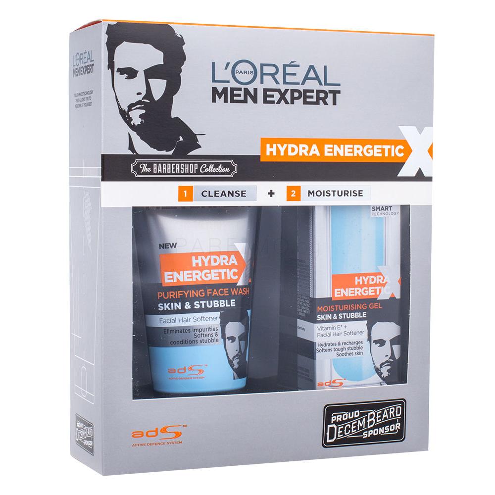 L'Oréal Paris Men Expert Hydra Energetic Подаръчен комплект почистваща пяна Skin & Stubble Purifying Face Wash 150 ml + хидратираща грижа Skin & Stubble Moisturising гел 50 ml увредена кутия