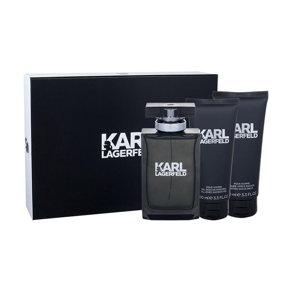 Karl Lagerfeld Karl Lagerfeld For Him Подаръчен комплект EDT 100 ml + балсам за след бръснене 100 ml + душ гел 100 ml увредена кутия