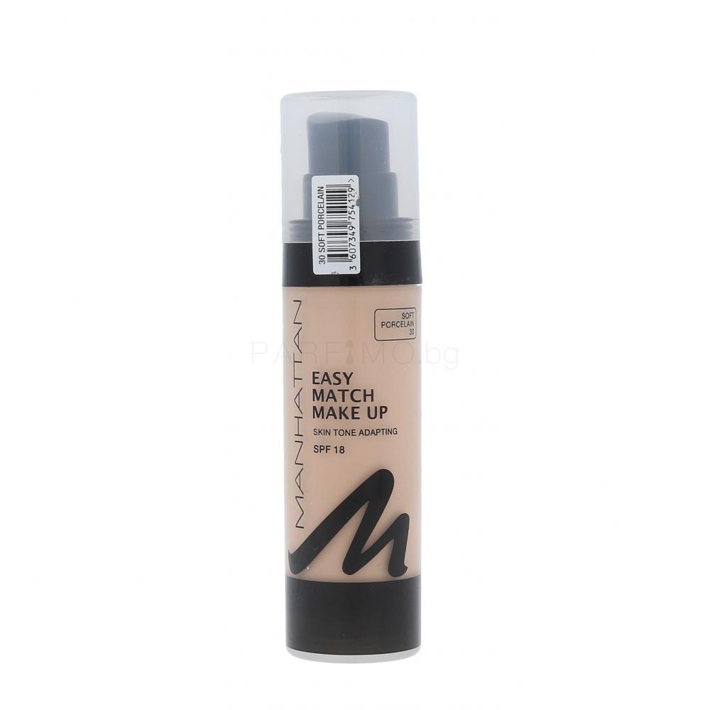 Manhattan Easy Match SPF18 Фон дьо тен за жени 27,3 ml Нюанс 30 Soft Porcelain
