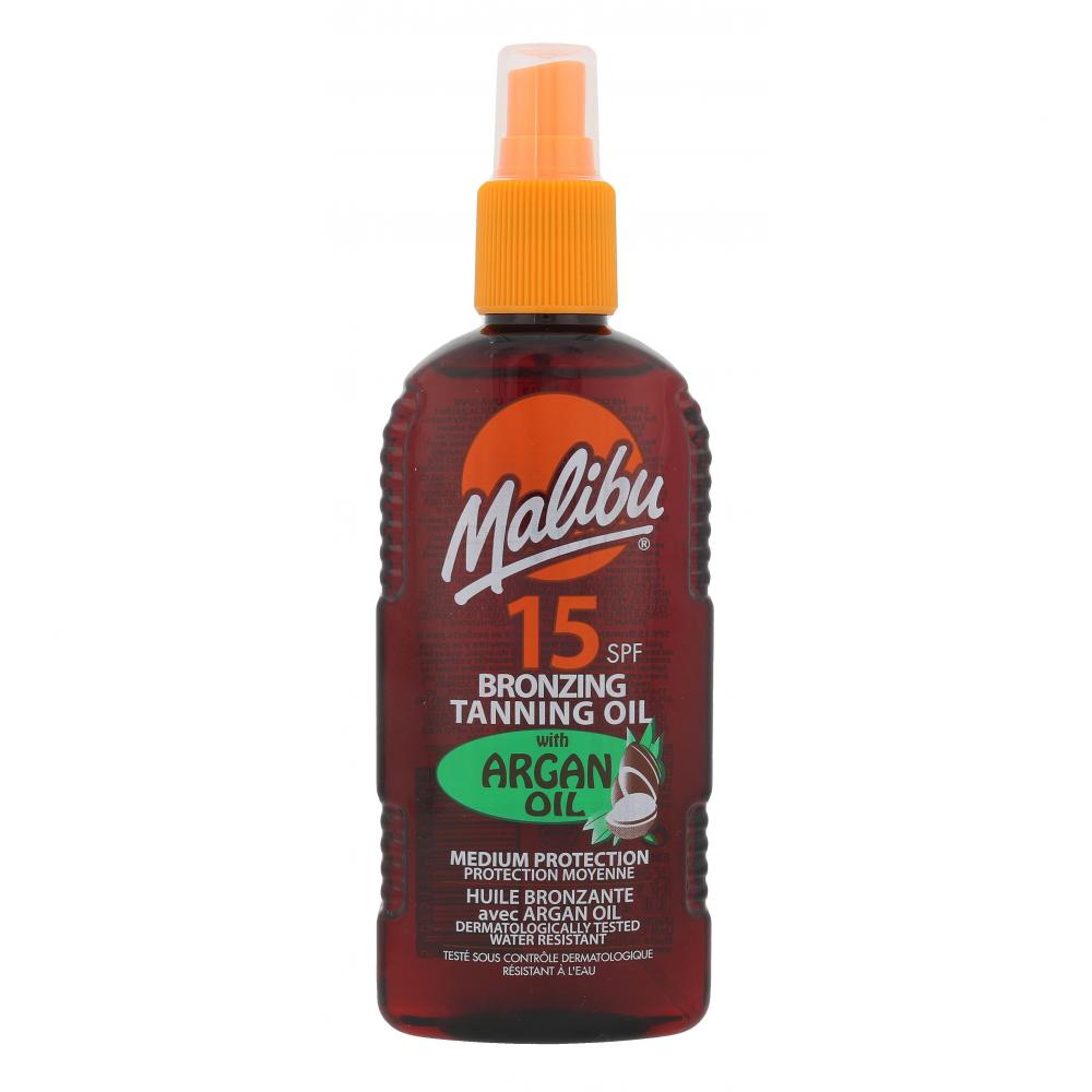 Malibu Bronzing Tanning Oil Argan Oil SPF15 Слънцезащитна козметика за тяло за жени 200 ml