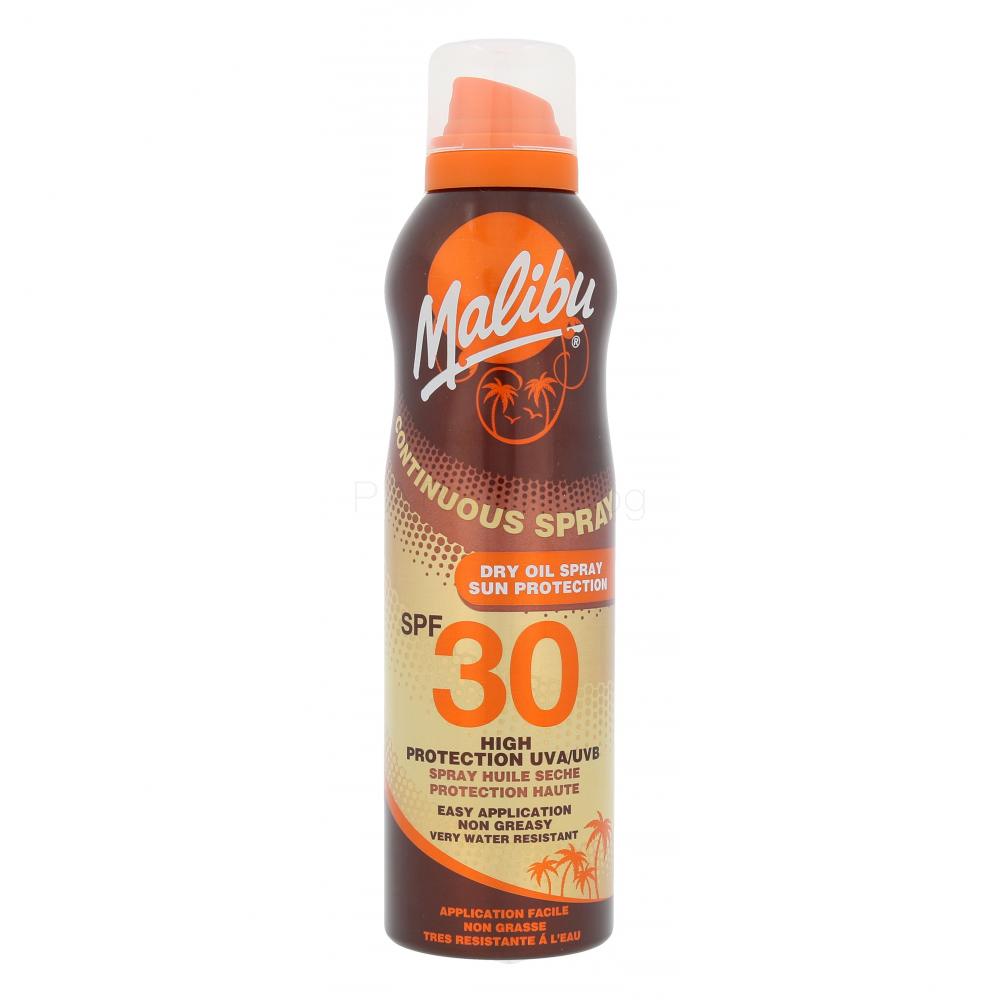 Malibu Continuous Spray Dry Oil SPF30 Слънцезащитна козметика за тяло