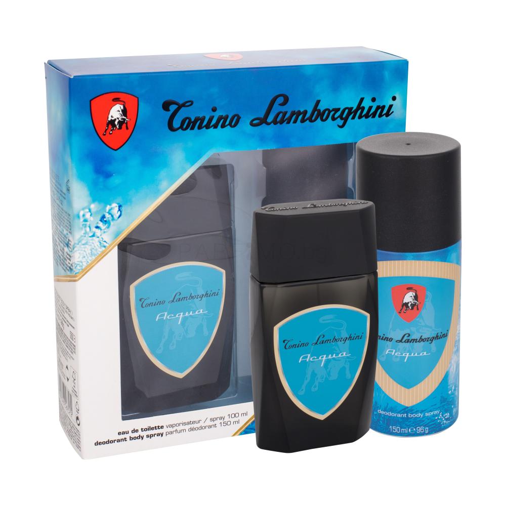Lamborghini Acqua Подаръчен комплект EDT 100 ml + дезодорант 150 ml увредена кутия