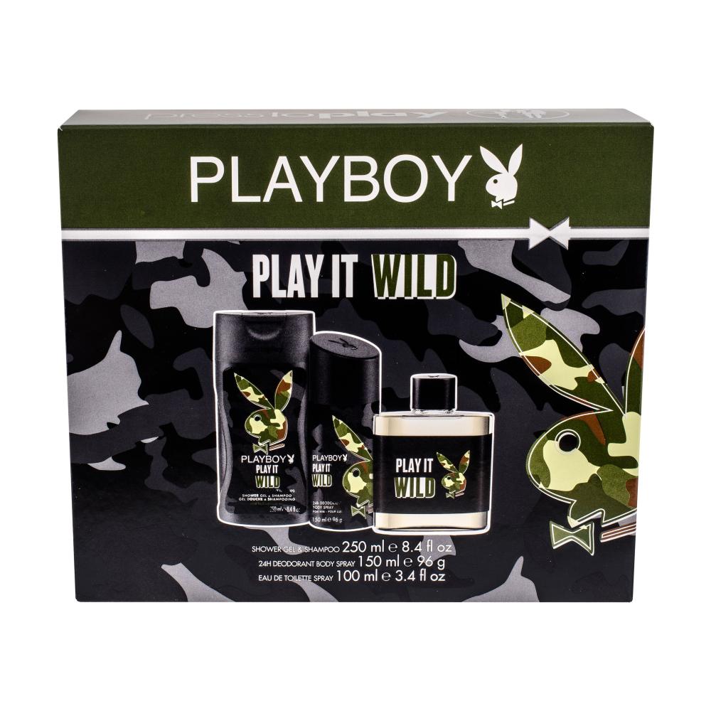 Playboy Play It Wild Подаръчен комплект EDT 100 ml + душ гел 250 ml + дезодорант 150 ml увредена кутия