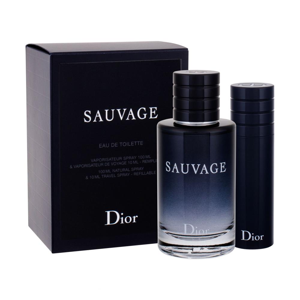 Dior Sauvage Подаръчен комплект EDT 100 ml + EDT 10 ml увредена кутия
