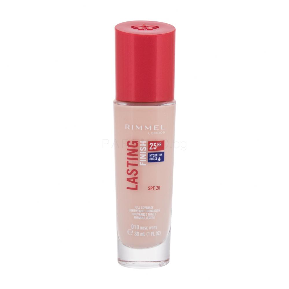 Rimmel London Lasting Finish 25H SPF20 Фон дьо тен за жени 30 ml Нюанс 010 Rose Ivory