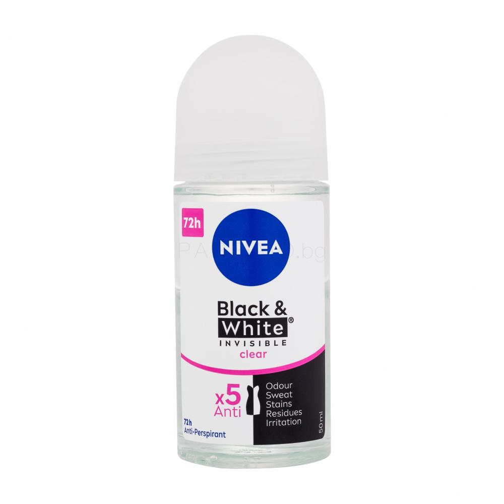Nivea Black & White Invisible Clear 48h Антиперспирант за жени 50 ml