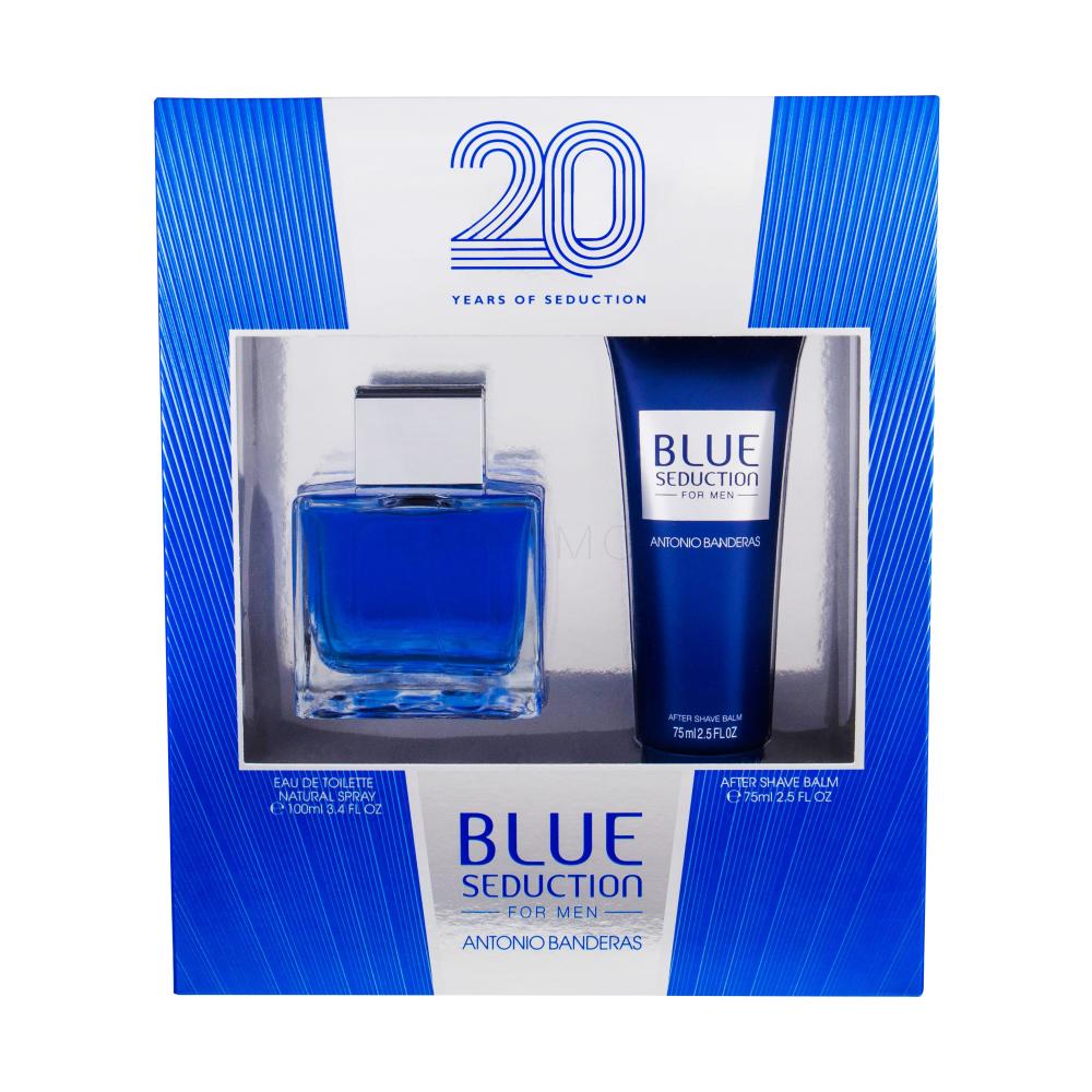 Banderas Blue Seduction Подаръчен комплект EDT 100 ml + балсам след бръснене 75 ml увредена кутия