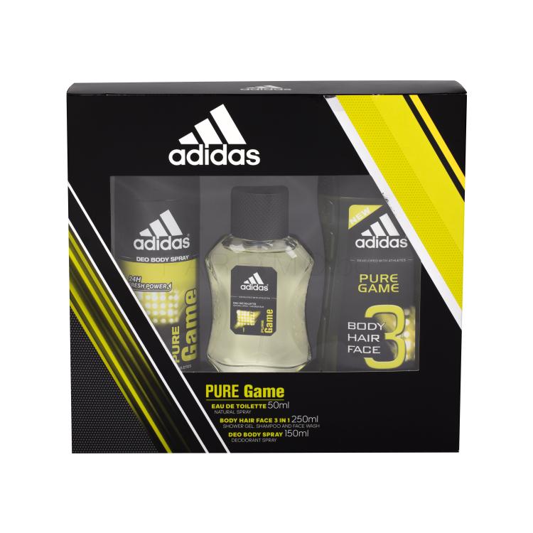 Adidas Pure Game Подаръчен комплект EDT 50ml + деоспрей 150 ml + душ гел 250 ml увредена кутия